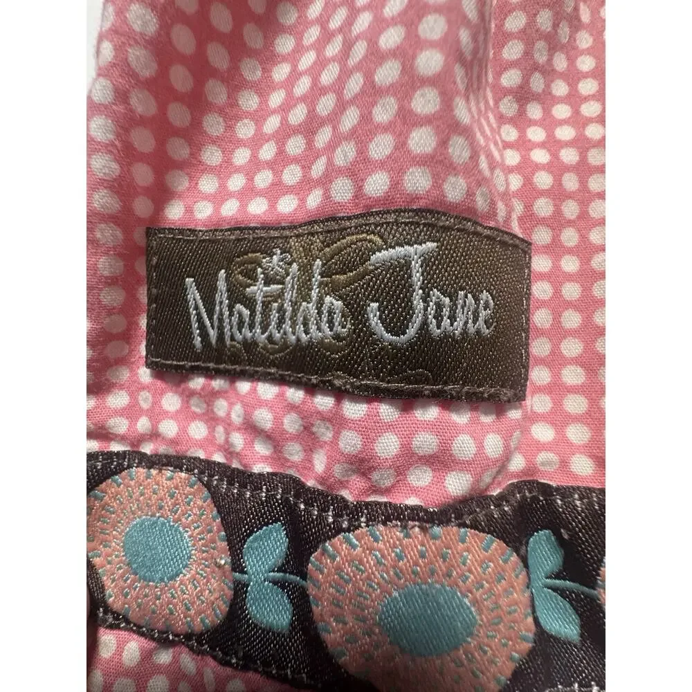 Matilda Jane Pink Gingham Home Grown Ginger Peasant Top Girl Size 4 Cotton